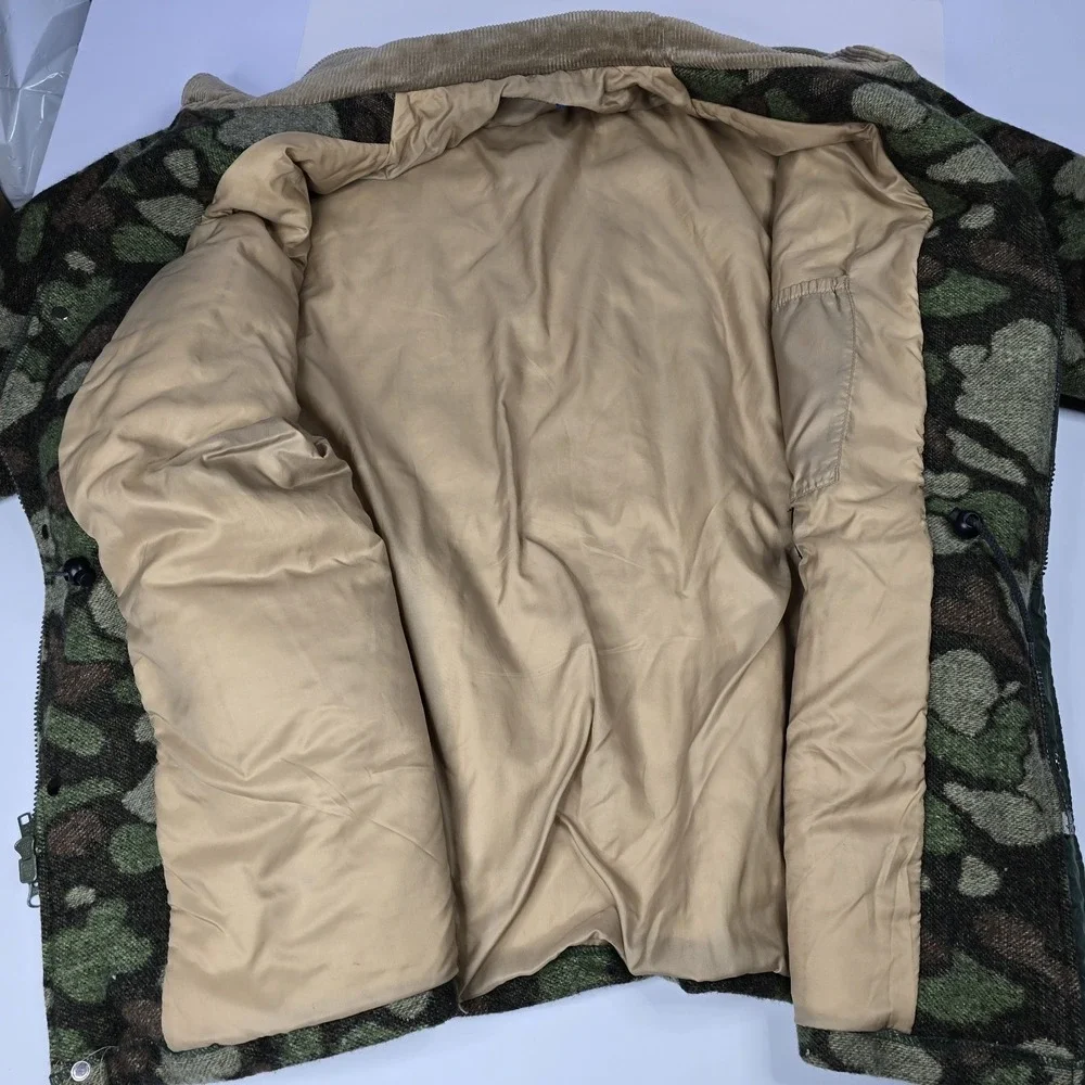 Outdoors Man By Pendleton Camo Field Jacket Mens XL 100% Wool‎ Game Pouch 3M VTG